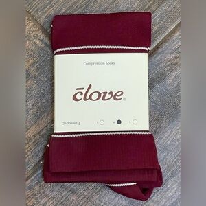 Clove Compression Socks Maroon Stripe Size M 20-30 mmHg New